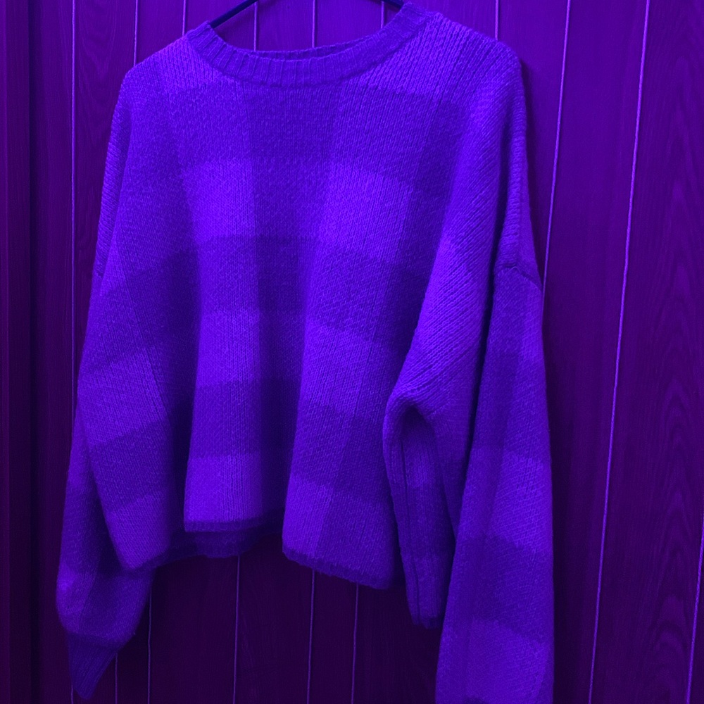 Jacquard Plaid Sweater. Super cozy!